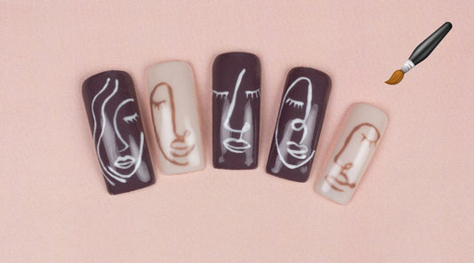 Face Nails Maniküre: Nude-Fullcover mit kunstvollem Gesicht