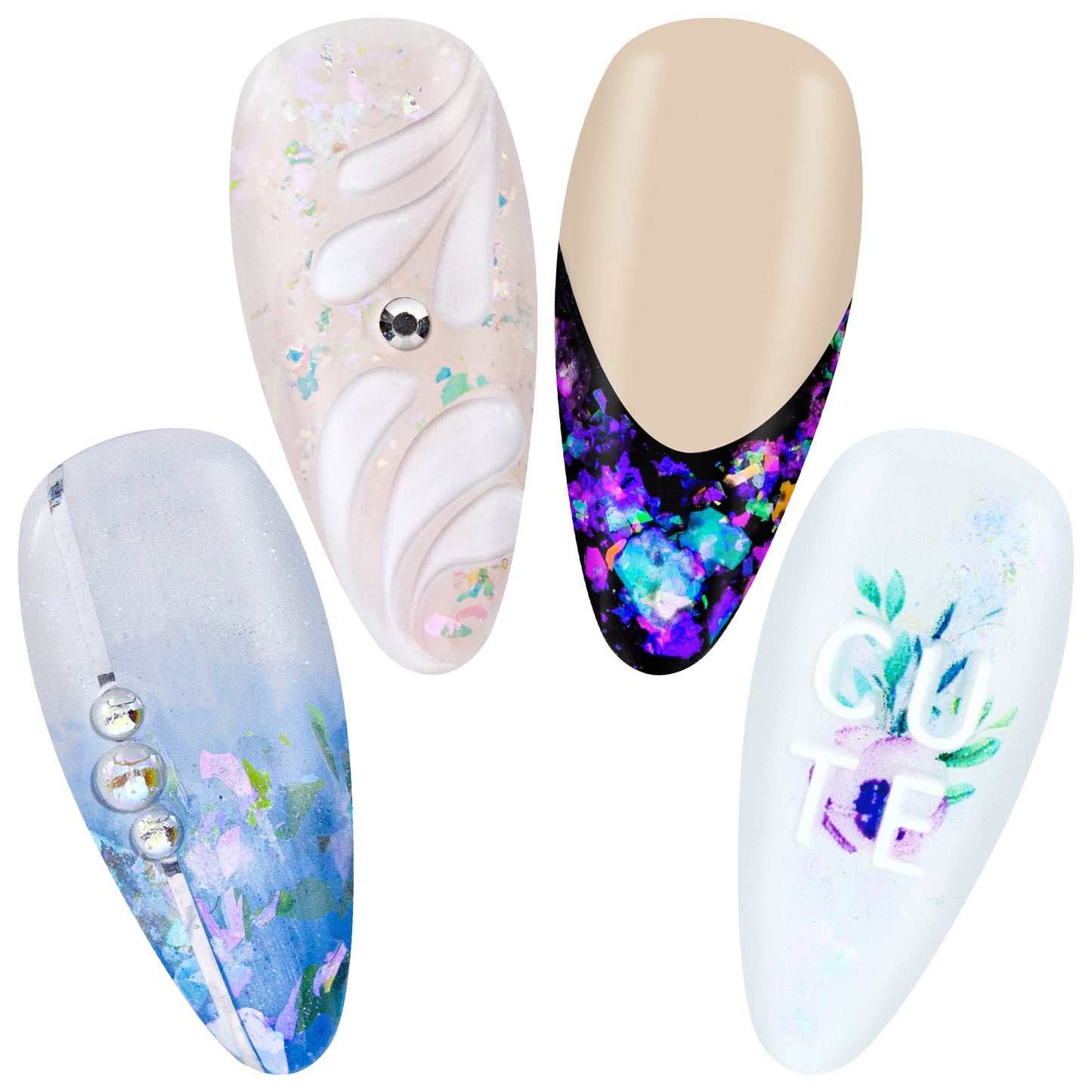 Nailart Mermaid Pigment & Flakes Set