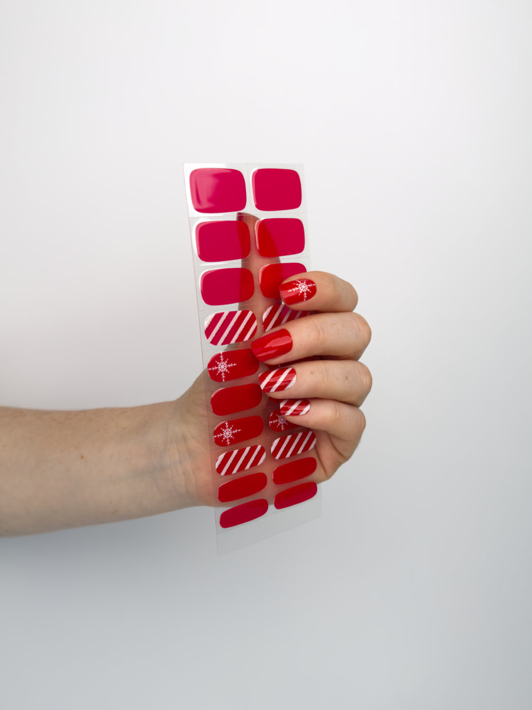 Gel Nail Strip Candy Cane