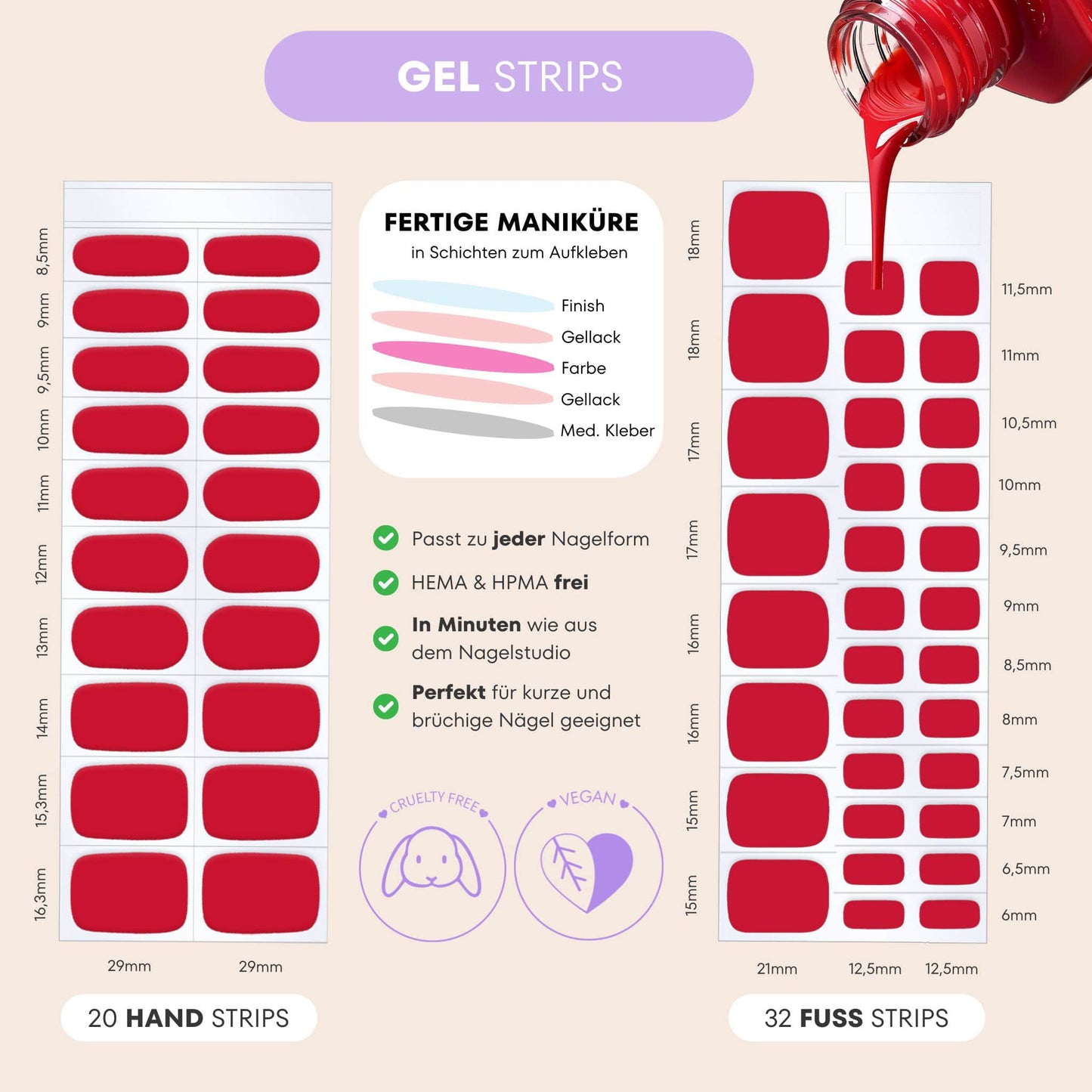 Gel Toe Strip Glassy Fraise Séduction